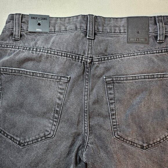 Only & Sons Men's Black Distressed Cut Off Jeans - Size S - Picture 7 of 8